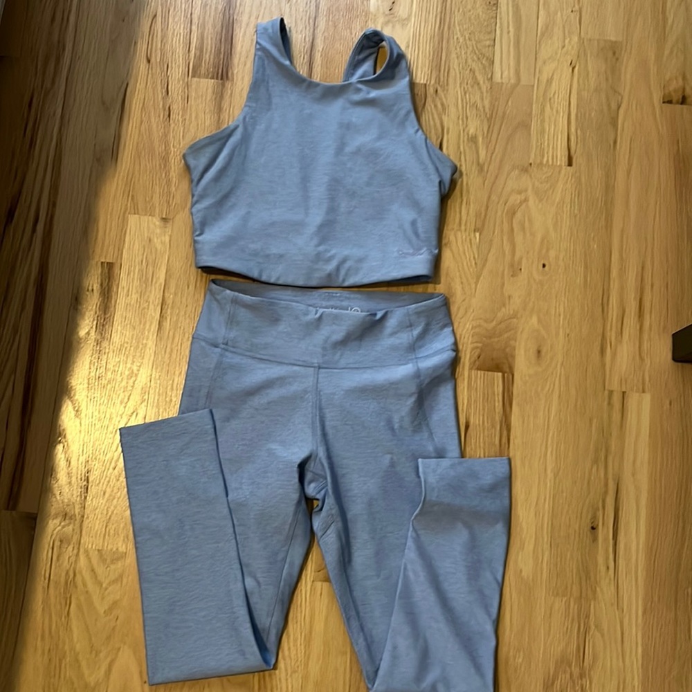 Outdoor Voices Lilac workout athleisure set